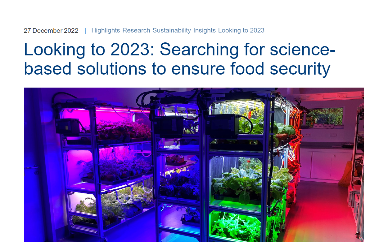 Looking to 2023: Searching for science-based solutions to ensure food security – By Professor Prakash Kumar