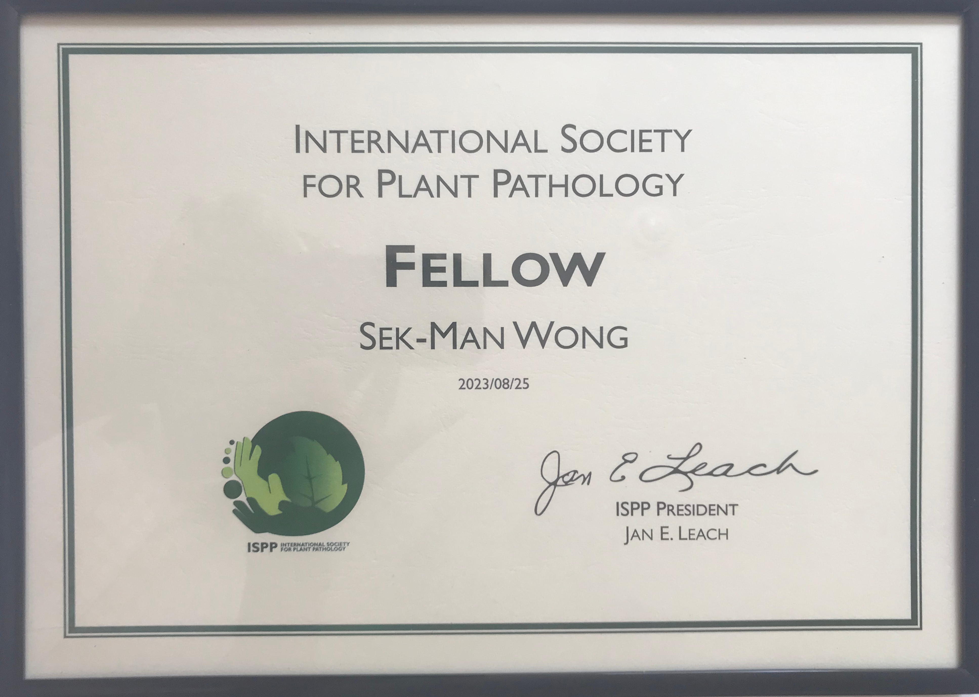 Fellow of the International Society of Plant Pathology (ISPP) (2023)