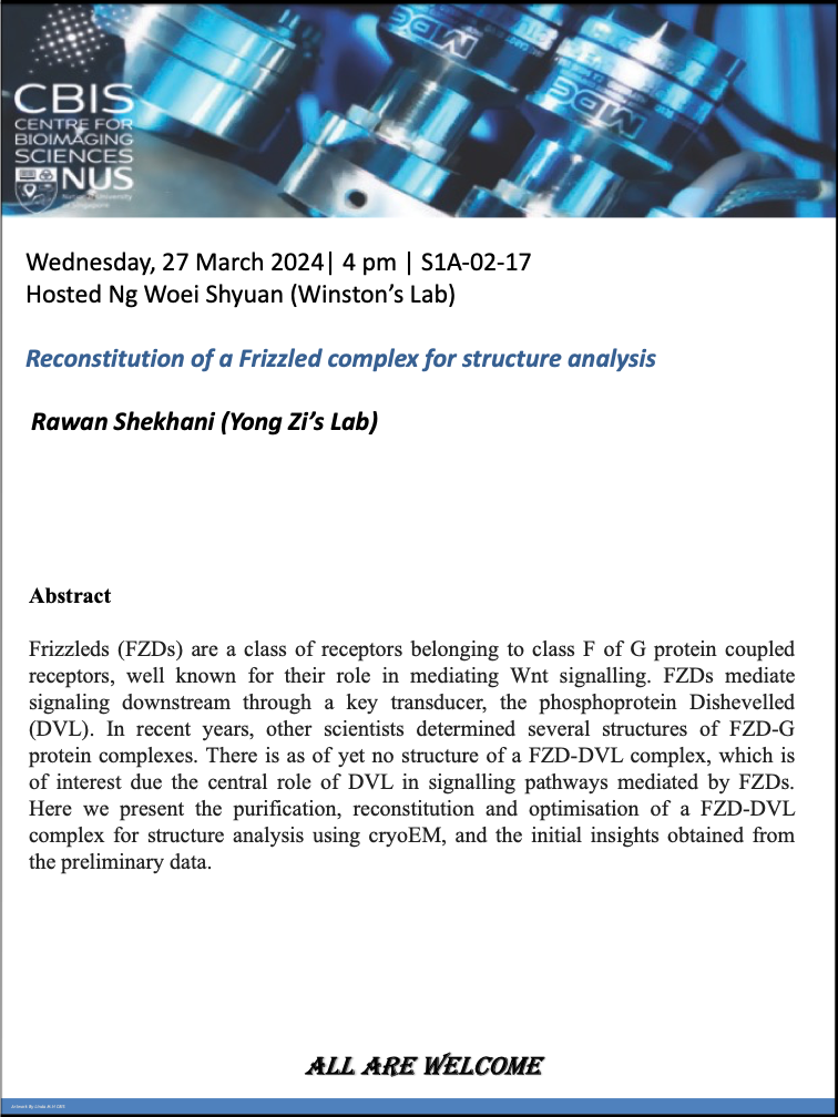 CBIS Seminar: Reconstitution of a Frizzled complex for structure analysis
