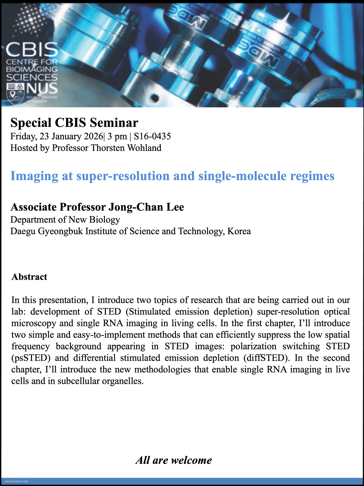 CBIS Special Seminar: Imaging at super-resolution and single-molecule regimes