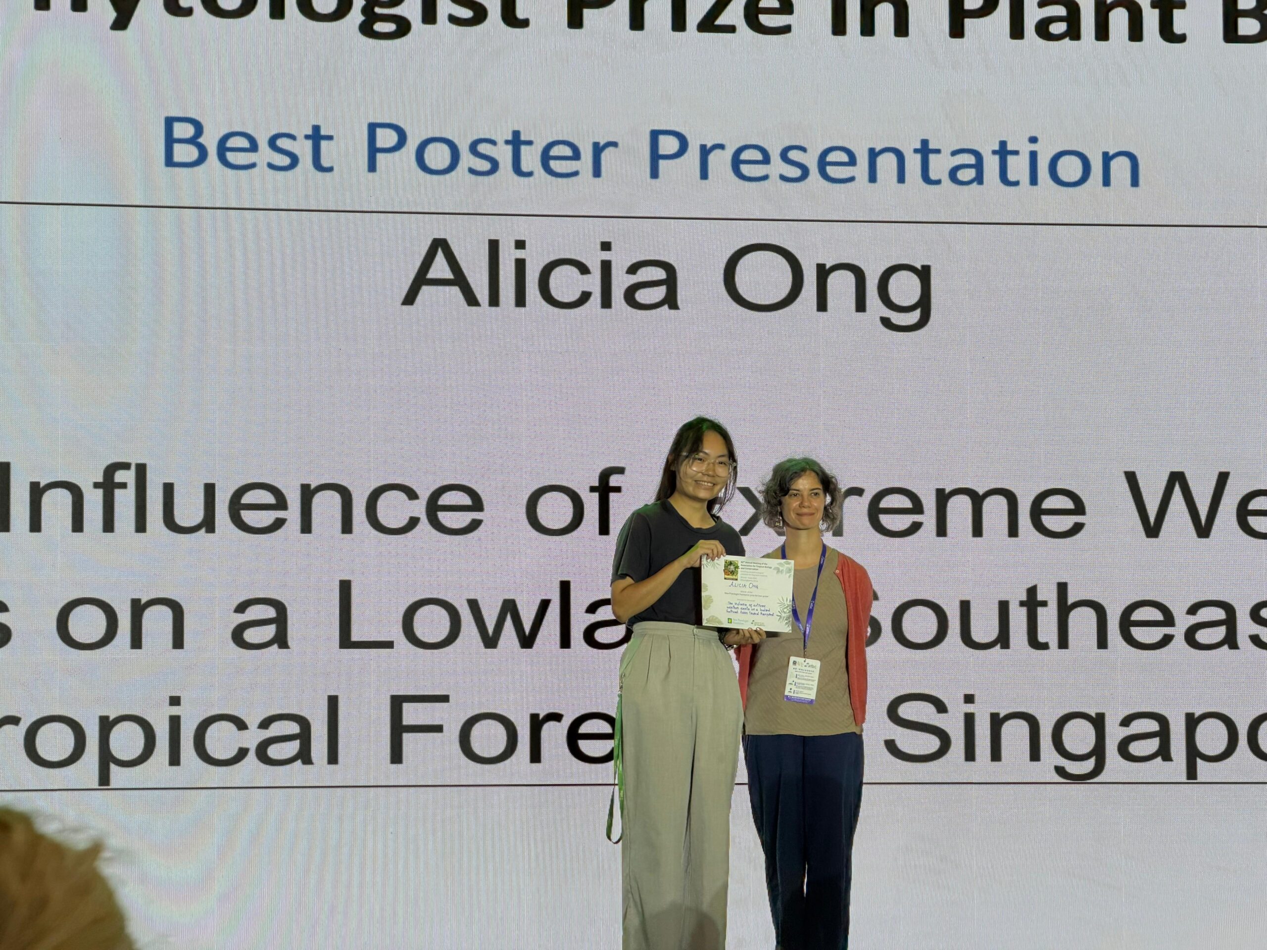 Alicia receiving her award